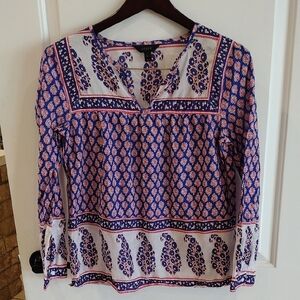 J Crew Patterned Cotton Top Size 6